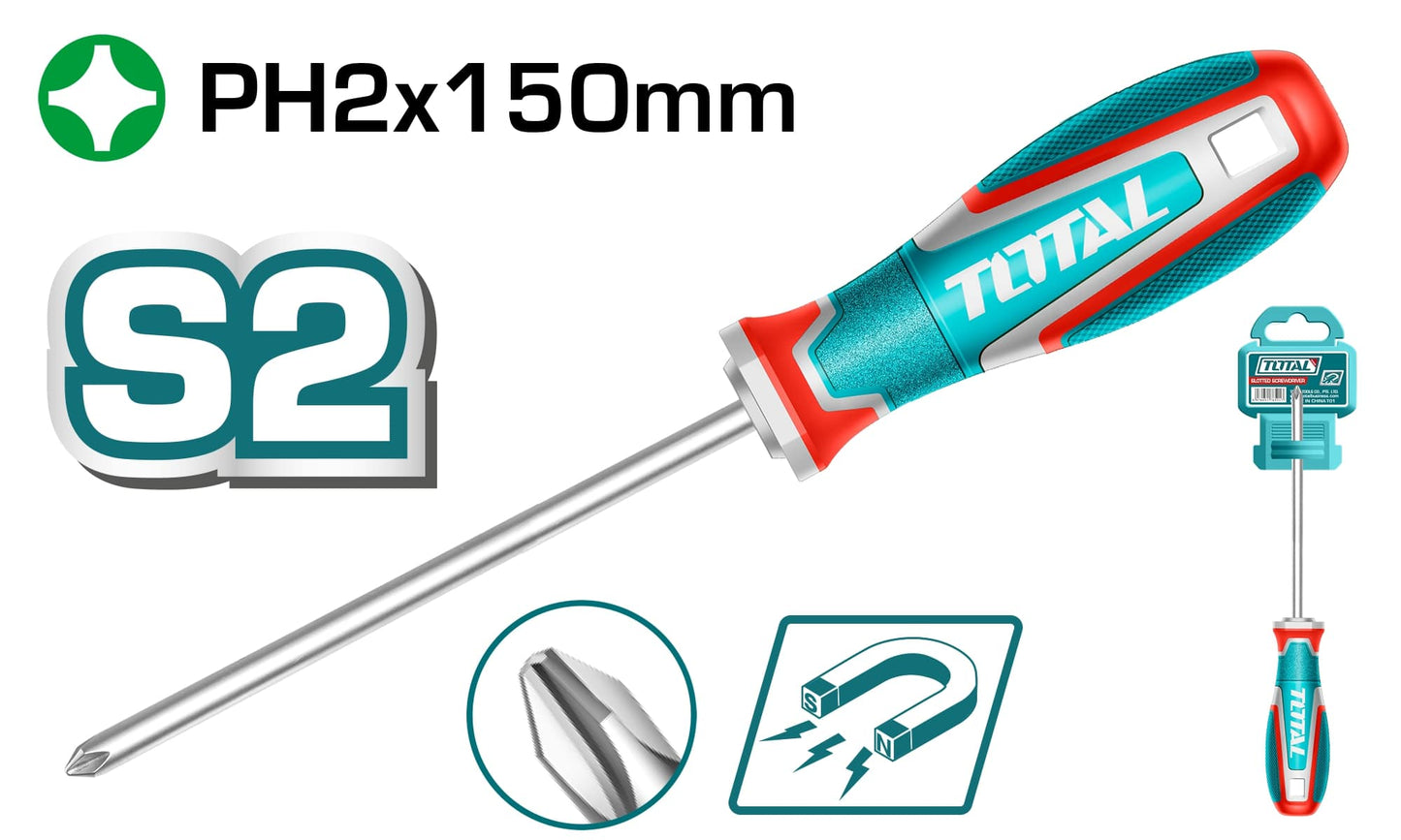 TOTAL CACCIAVITE MAGNETICO A CROCE PH2X150MM