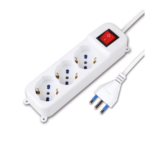 IMPERIA MULTIPRESA 3 POSTI SCHUKO+ INTERRUTTORE 16A CAVO 1,5MT