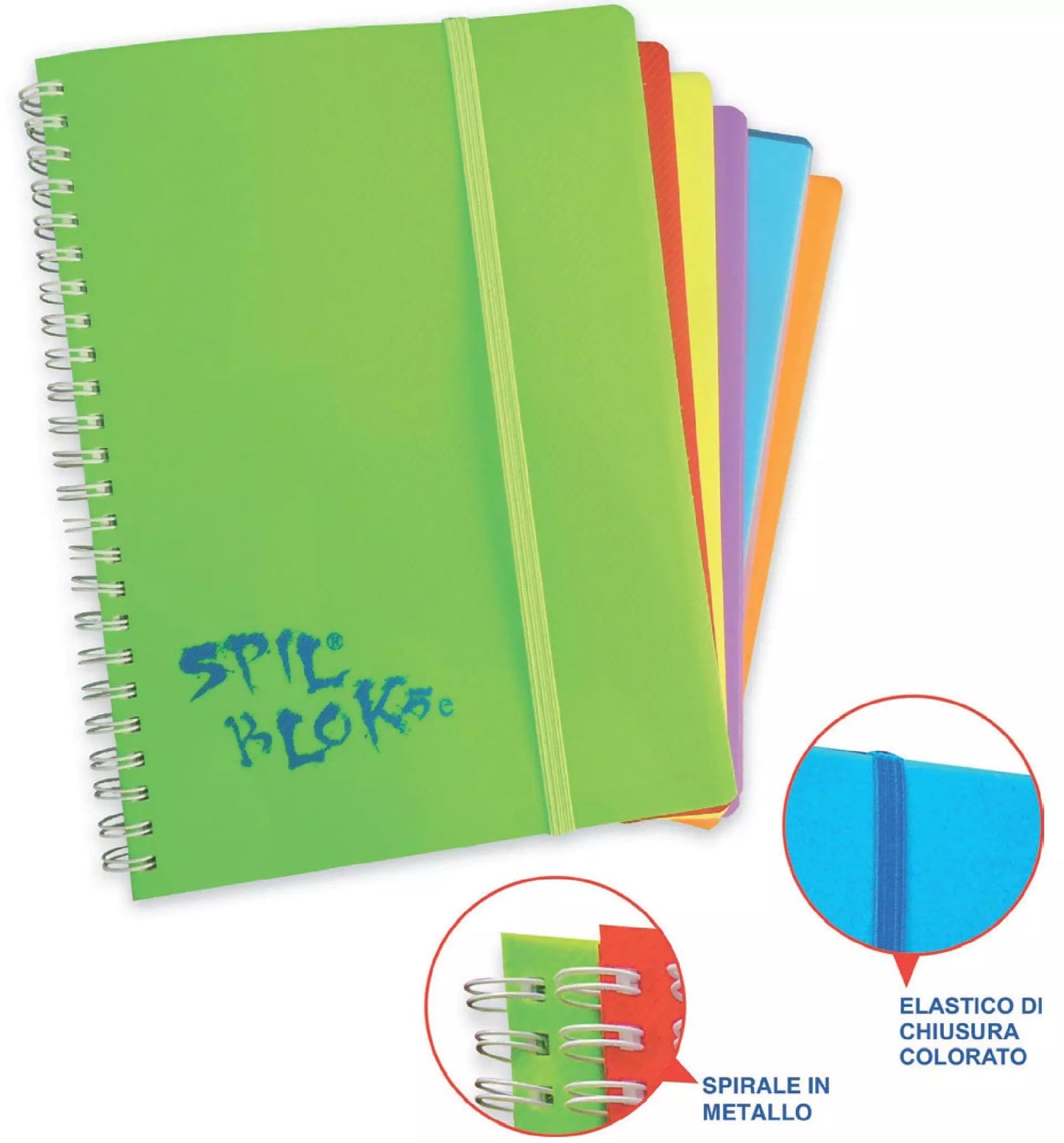 SPIL SPILBLOK4E A4 60FF 80GR 1RIGO PPL CON ELASTICO