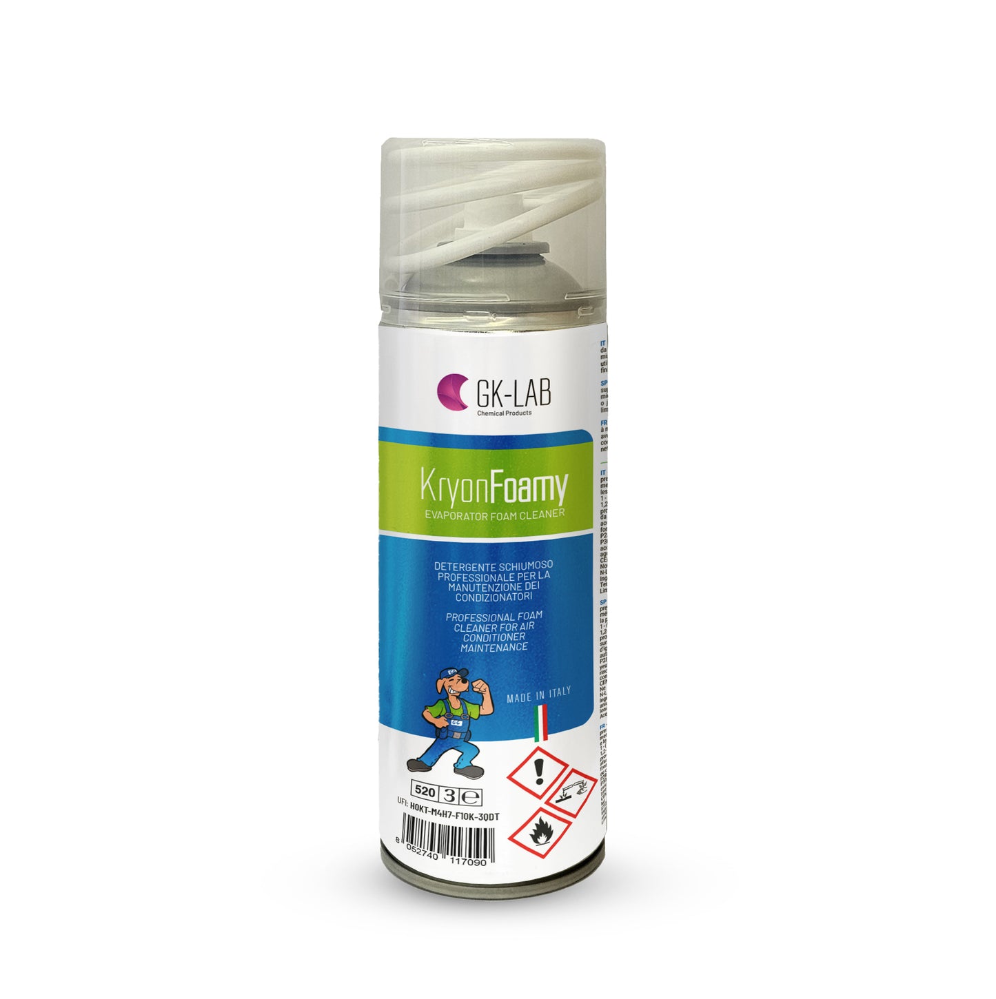 GENERAL GAS GK-LAB DETERGENTE IGIENIZZANTE SCHIUMOSO PER CONDIZIONATORI CON CANNUCCIA 400ML