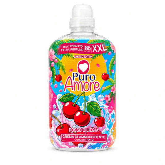 PURO AMORE CREMA DI AMMORBIDENTE CONCENTRATO XXL 1,806L 86 LAVAGGI ROSSO CILIEGIA LIMITED EDITION