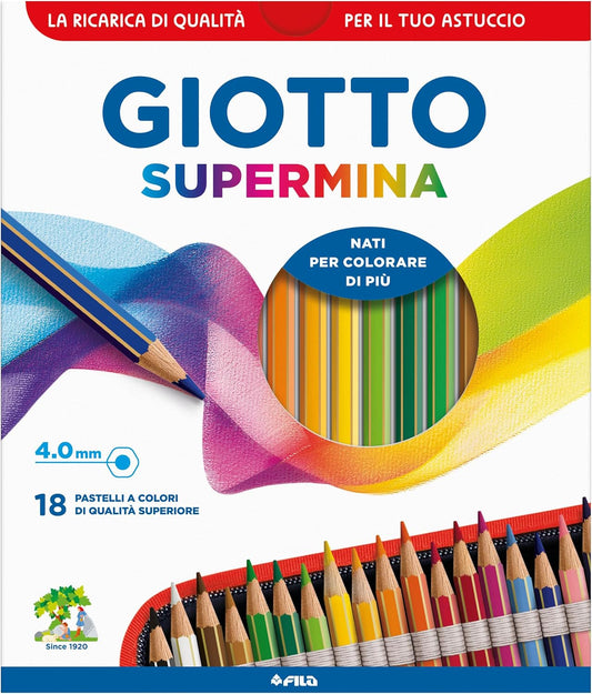 GIOTTO SUPERMINA 18 PASTELLI A COLORI 4MM