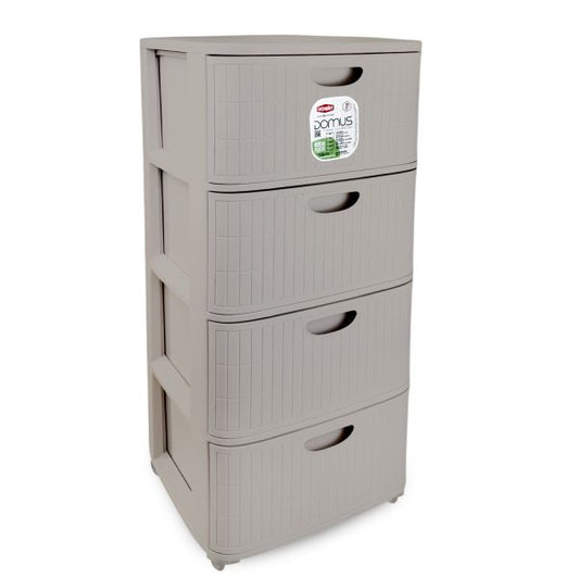 STEFANPLAST DOMUS CASSETTIERA 4 CASSETTI 40X40X80 GRIGIO TORTORA