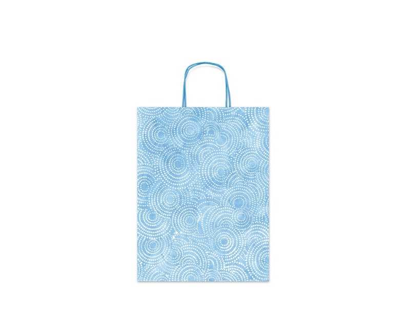 SHOPPER CARTA MANICO RITORTO 26X12X36 MOSAICO AZZURRO