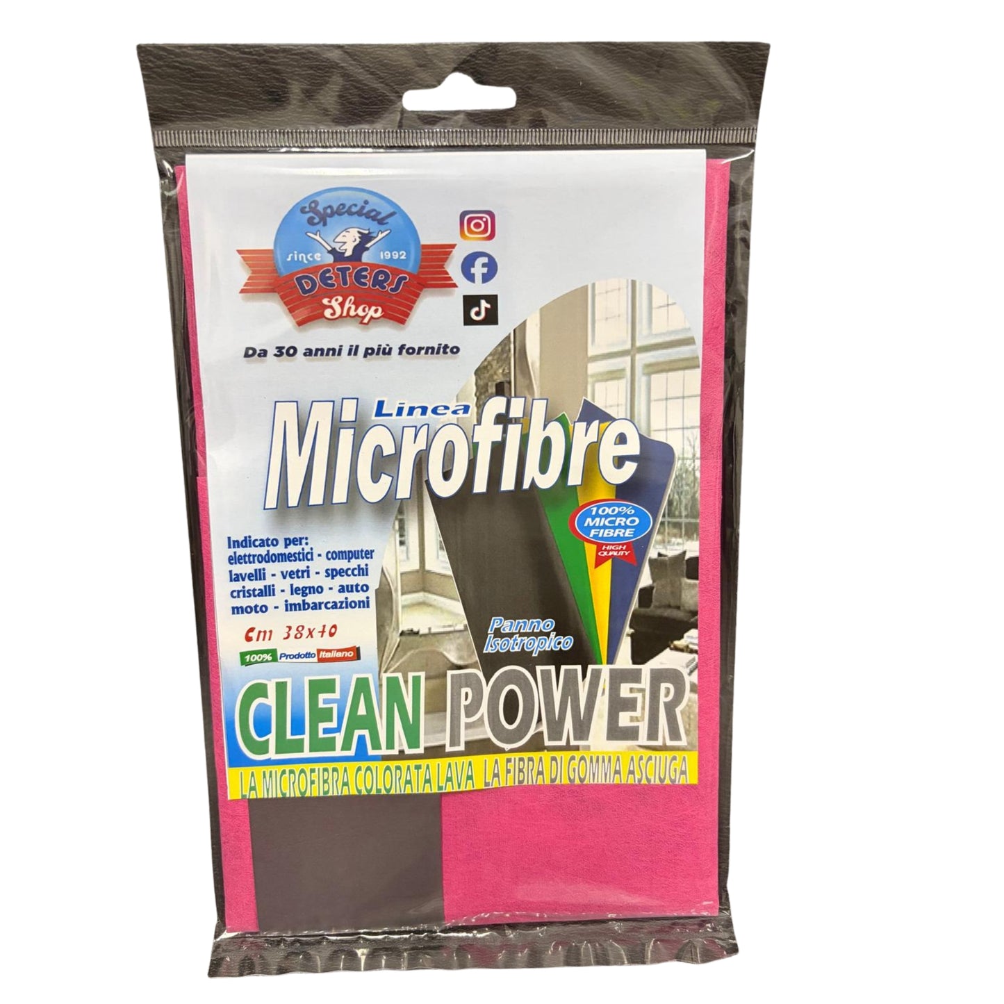 SDS LINEA MICROFIBRA PANNO ISOTROPICO CLEAN POWER CM.38X40