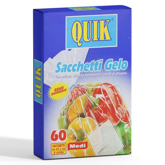 QUIK SACCHETTI GELO 23X32 60PZ MEDI