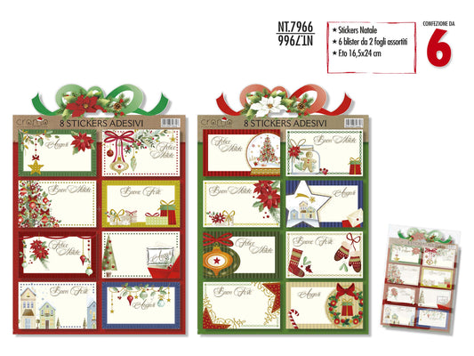 CROMO NB STICKERS BOUTIQUE NATALE BLISTER 2 FOGLI NT.7966